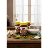 Pack of_3 300GM LT Garlic Pickle Traditional Digestive Side Dish (Red)