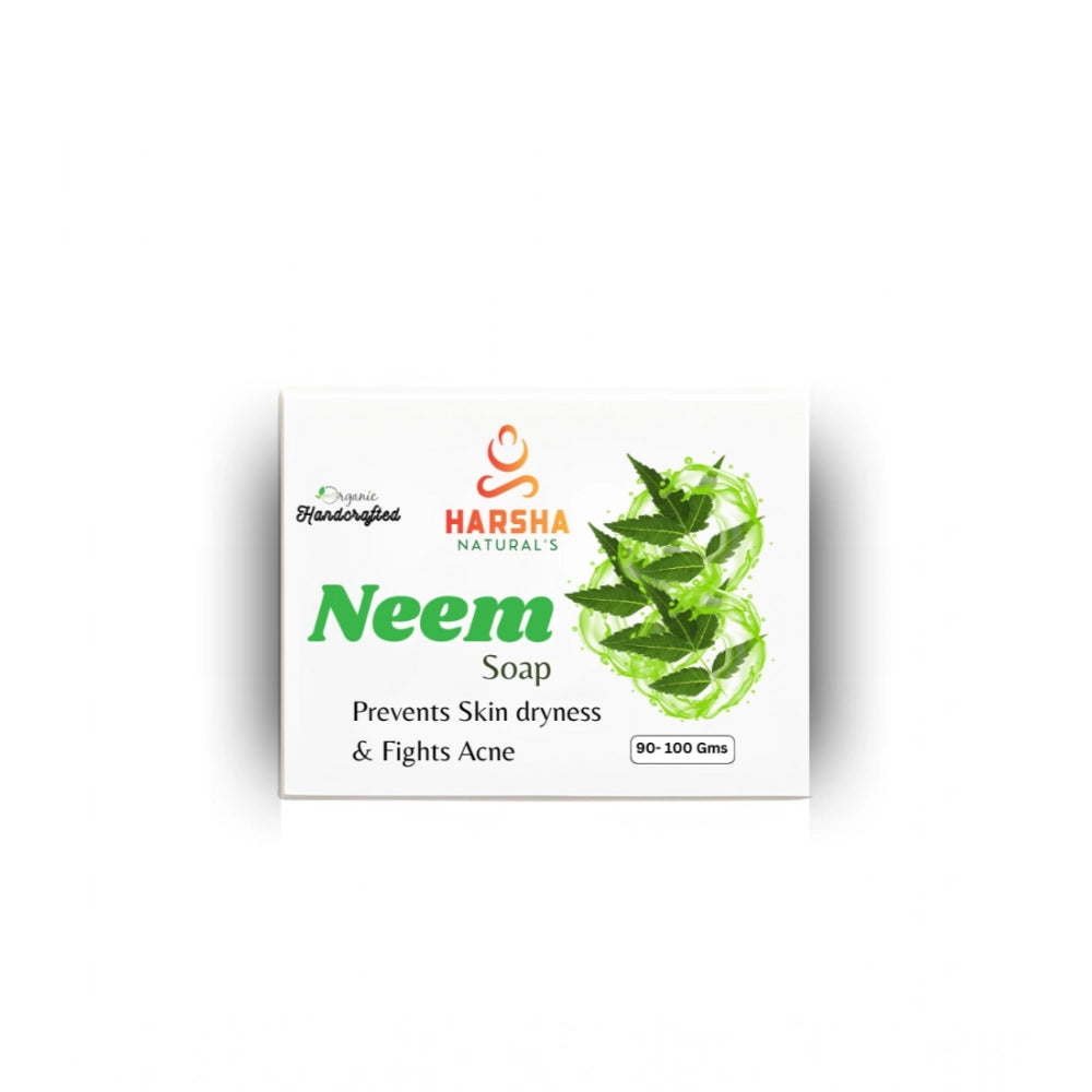 Green Harsha Naturals Neem Soap (100GM) - Pack of 2 for natural skincare, contains neem extract and glycerin
