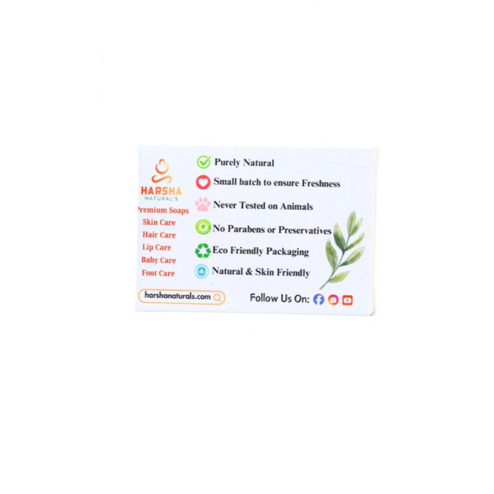Harsha Naturals green tulsi soap pack of 2, all-natural bathing soap with tulsi extract for all skin types