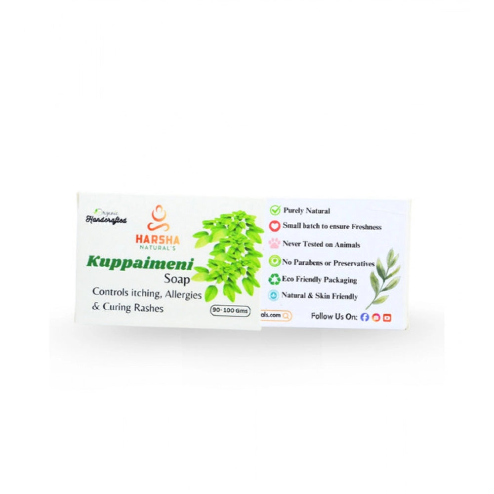 Green Harsha Naturals Kuppaimeni soap (100GM) - all-natural bathing soap with Kuppaimeni extract and glycerine, for external use only