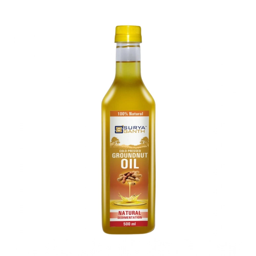 Natural Surya Ganth Cold Pressed Groundnut Oil with sedimentation, vegetarian liquid specialty for cooking