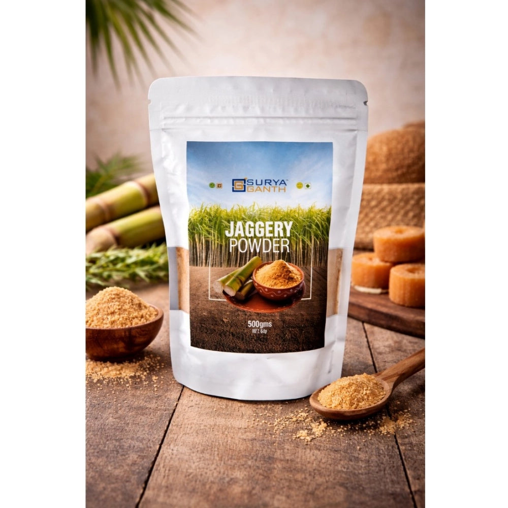 Surya Ganth Jaggery Powder vegetarian diet, natural sweetener from fresh sugarcane juice, for cooking
