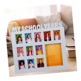 Multicolor acrylic school years photo frame for memory-keeping, showcases child's journey year by year, lightweight design, quick insertion, suitable for parents, birthdays, graduations