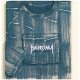 Men's Cotton Acid wash T-shirt (Blue)