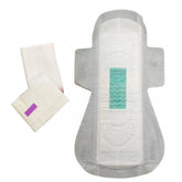 Cotton green wave anion sanitary pads with wings (white) - 12 pack, breathable, extra-wide wings, rash-free, reliable period protection
