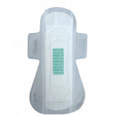White cotton sanitary napkins, 8-piece pack for regular flow protection with breathable material and secure fit wings