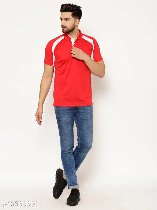 Solid polyester short-sleeve men's T-shirt from Eppe, available in sizes S-XXL. Made in India