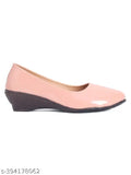 Pink synthetic peep toes FiiA women's fashion bellies, lightweight Aimix sole for comfort, Indian-made