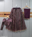 Embellished net lehenga choli and dupatta, designer gota work embroidered, semi-stitched (38in waist, 42in length), ready-to-ship Indian latest design collection