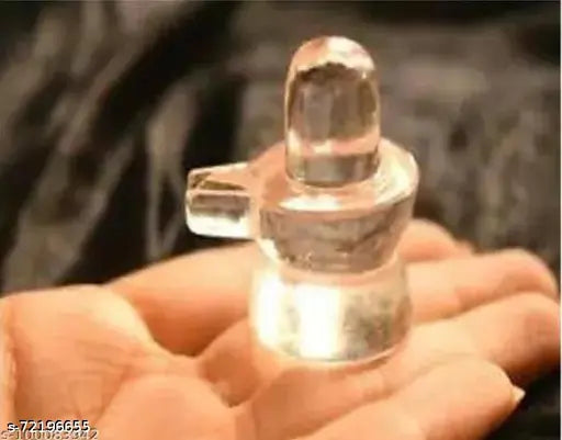 Indian-origin 4cm Sphatik Crystal Shivling for Pooja, handcrafted glass sculpture