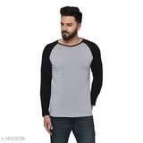 Stylish cotton solid men's long-sleeve t-shirt, solid pattern in various sizes from S to XL