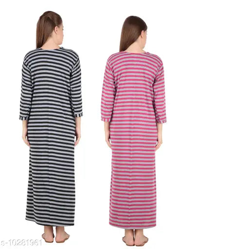 Women's winter wool nightsuit, free size 1, printed net pattern in three-quarter sleeves, warm and cozy sleepwear from India