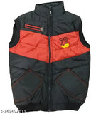 Sleeveless nylon padded bomber jacket, colorblocked for kids and young teens, windproof and water resistant