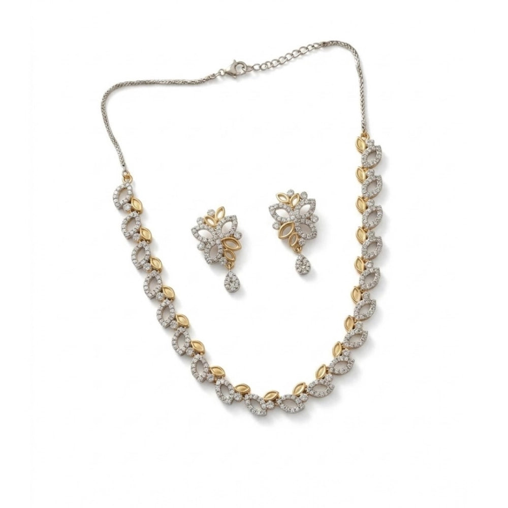 Silver-plated brass necklace set for women, elegant and durable accessory