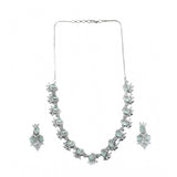 Turquoise brass silver plated women's necklace set, elegant accessory for any occasion