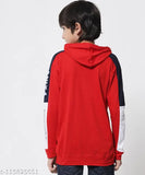 Striped cotton blend hoodie for kids, boys' pack of 1. Color-block design, long sleeves, ultra-comfy and machine washable