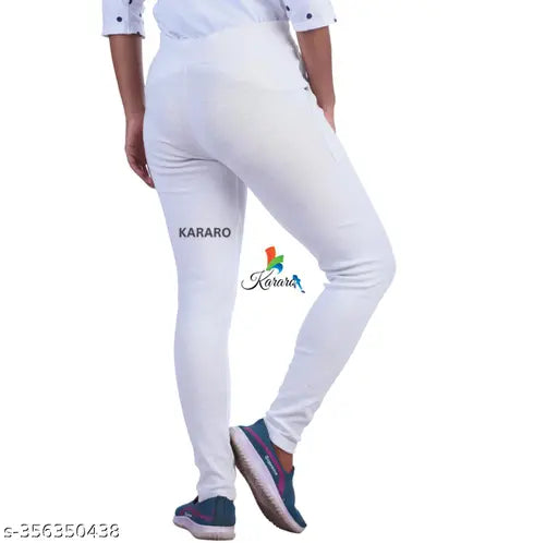 Stylish cotton blend jeggings pack of 4, recycled OE fabric, solid color, trendy and comfortable, women's sizes from 26-34 (waist 26in-34in, length 36in, hip 13in)