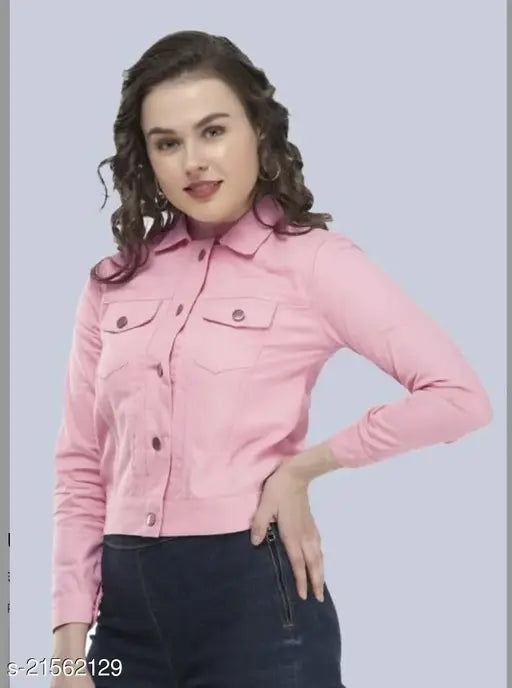 Fancy women's denim jackets from India, S-XL, trendy design with varied sizes and lengths