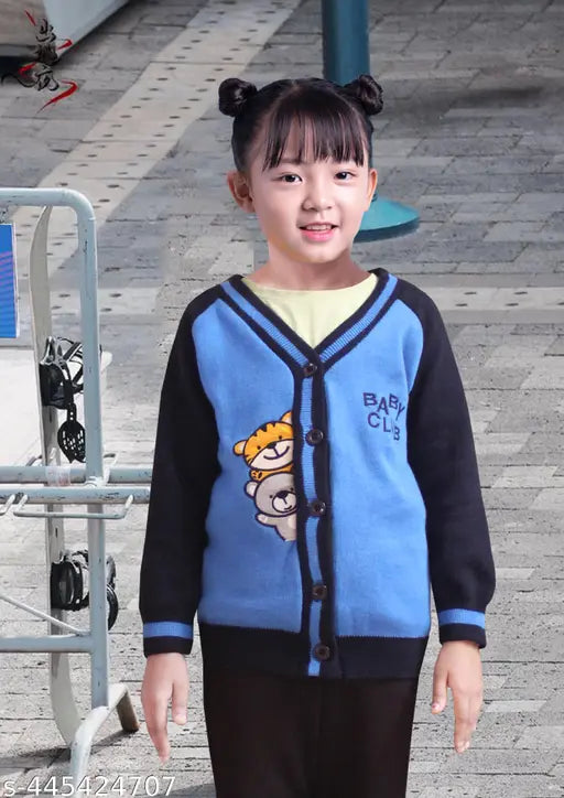 Trendy wool sweater for kids aged 3-12 years, long sleeve, printed net pattern, soft and cozy, ideal for winter wear, India origin