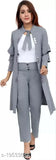 Cotton blend solid-colored three-piece dress with shrug for women, perfect for spring or summer fashion