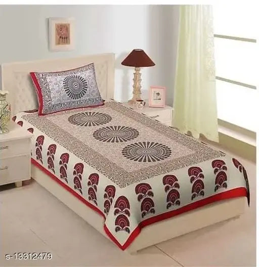 Amazing single cotton bedsheet (59*78), pack of 1, soft and durable bed linen for home decor, India origin