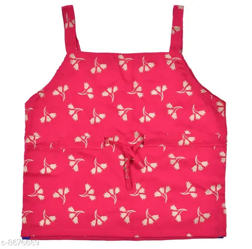 DIAMO Girls' rayon lehenga choli with gold polka dots print in floral pattern, sleeveless, Indian ethnic wear for toddlers aged 0-7 years