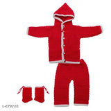 Red wool hoodie sweaters for babies, 0-6 months, Made in India