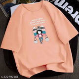 Cotton oversize t-shirt, women's comfort zones design with three-quarter sleeves, available in various sizes from S to 4XL, made in India