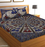 Fine cotton, trendy jaipuri printed bedsheets set with 2 pillow covers, Indian origin