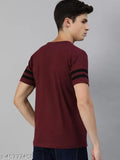 Striped men's cotton blend t-shirts, quick dry, breathable, and stretchable for everyday use