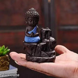 Resin Buddha Backflow Smoke Fountain with 101 cone incenses, Indian-made design for special occasions, 8cm x 12cm x 10cm size