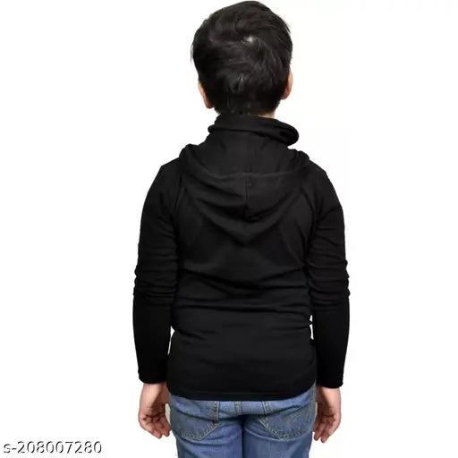 Cotton blend solid boys hoodie with mask, ideal for 8-15 years, made in India