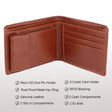 PU leather, solid pattern, 3-compartment wallet for men. Free size, made in India