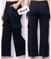Solid cotton-lycra Classy 4WAY Pant, versatile activewear for women, made in India (size 28/waist 28in/length 32in)