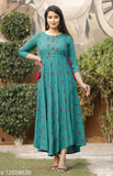New Rayon Floral Printed Kurti, three-quarter sleeves, ideal for maternity & casual occasions. Indian ethnic wear, perfect for every event