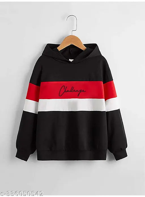 Black cotton colorblocked hoodie for boys, hot selling Scatchite sweatshirt, 8-19 years sizes available