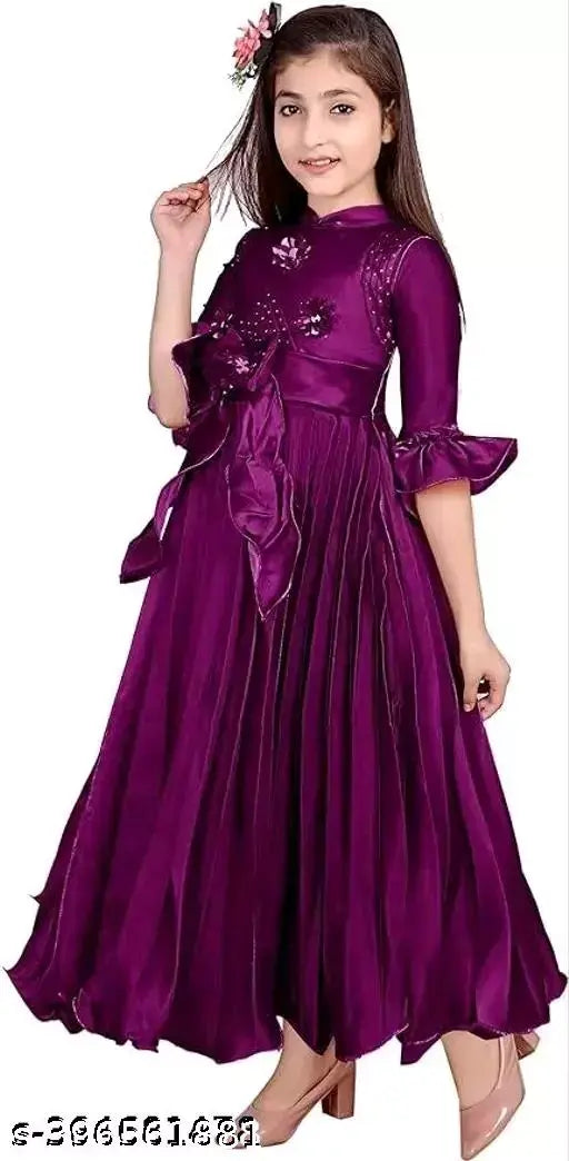 Silk blend embellished net frock for girls (1-2yrs, 3-4yrs), Indian princess wear