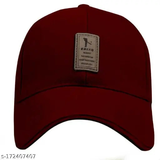 Black cotton baseball cap with adjustable fit and LED band watch combo, trendy sporty print for men and boys