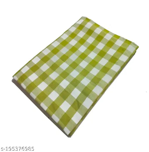 Handloom cotton lemon green check single bedsheet by YES YES APPARELS, superfine quality for summer use on a single bed