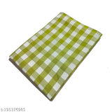 Handloom cotton lemon green check single bedsheet by YES YES APPARELS, superfine quality for summer use on a single bed