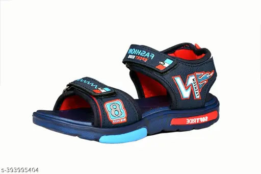 Synthetic Kids Daily Wear Sandals with PU sole, lightweight and casual for boys aged 2.5-4.5 years. Printed net design. Velcro fastening. Made in India
