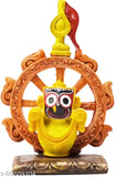Handcrafted Marble Jagannath Idol in Nilachakra, 15 cm - Elegant Religious Decor for Home or Office