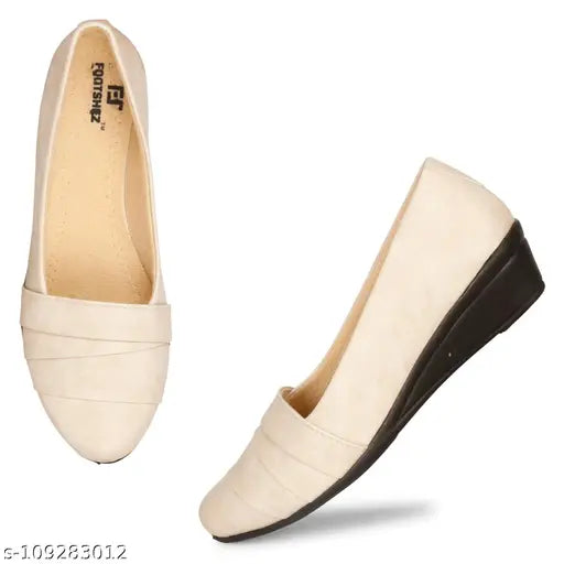 Synthetic leather, striped bellies with closed back, women's & girls comfortable wedge heels - Indian origin