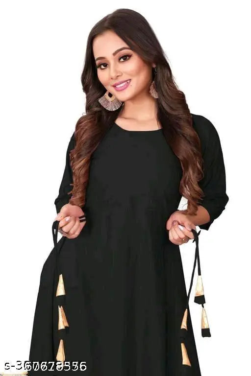 Indian Georgette blouse, solid AASTHA design in three-quarter sleeves, size S (Bust 18in, Length 46in)