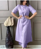 Beautiful Khata Cotton Set, single set of cotton kurta & palazzos, solid pattern, three-quarter sleeves