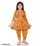 Printed cotton blend A-line dhoti pants and kurta for girls (size 2-3yrs, 3-4yrs, etc.), Indian ethnic fashion