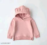 Solid cotton fleece full sleeve kids' hoodies for winter, featuring ear flaps and fun cap design, available in various sizes from 1-12 years