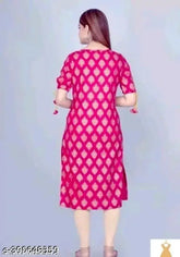 Pink gold rayon three-quarter sleeve blouse, vibrant printed combo for women, India-made fashion apparel