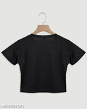 Black Forever 99 cotton blend short sleeve printed net top, S size with bust size 33 inches, made in India