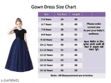 Blue net embroidered sequin gown for girls party wear, size 5-16 years, dry clean only